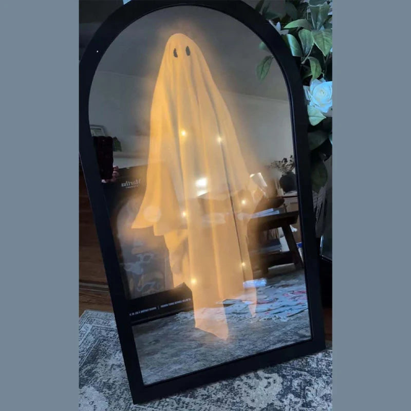 Mirror Holographic Floating Ghost Warm LED Lighting