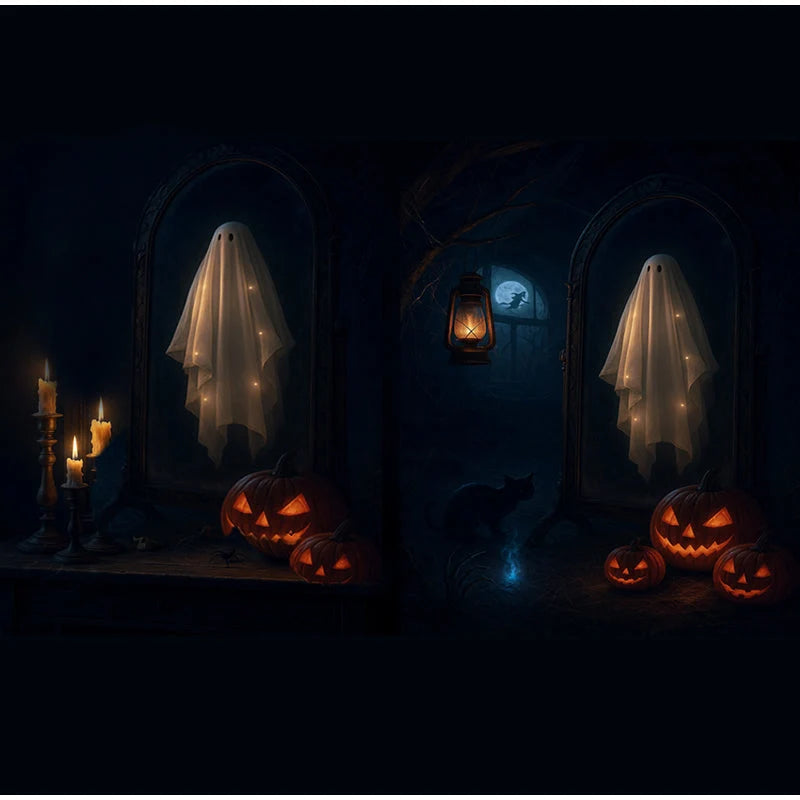 Mirror Holographic Floating Ghost Warm LED Lighting