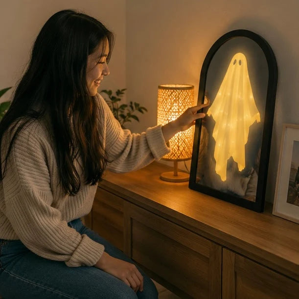 Mirror Holographic Floating Ghost Warm LED Lighting
