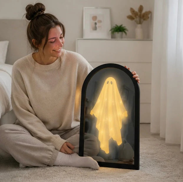Mirror Holographic Floating Ghost Warm LED Lighting