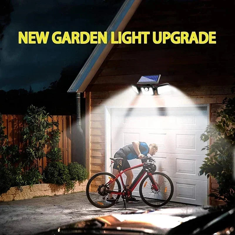 Motion Sensor Light Solar Powered 74 LED 270° Coverage