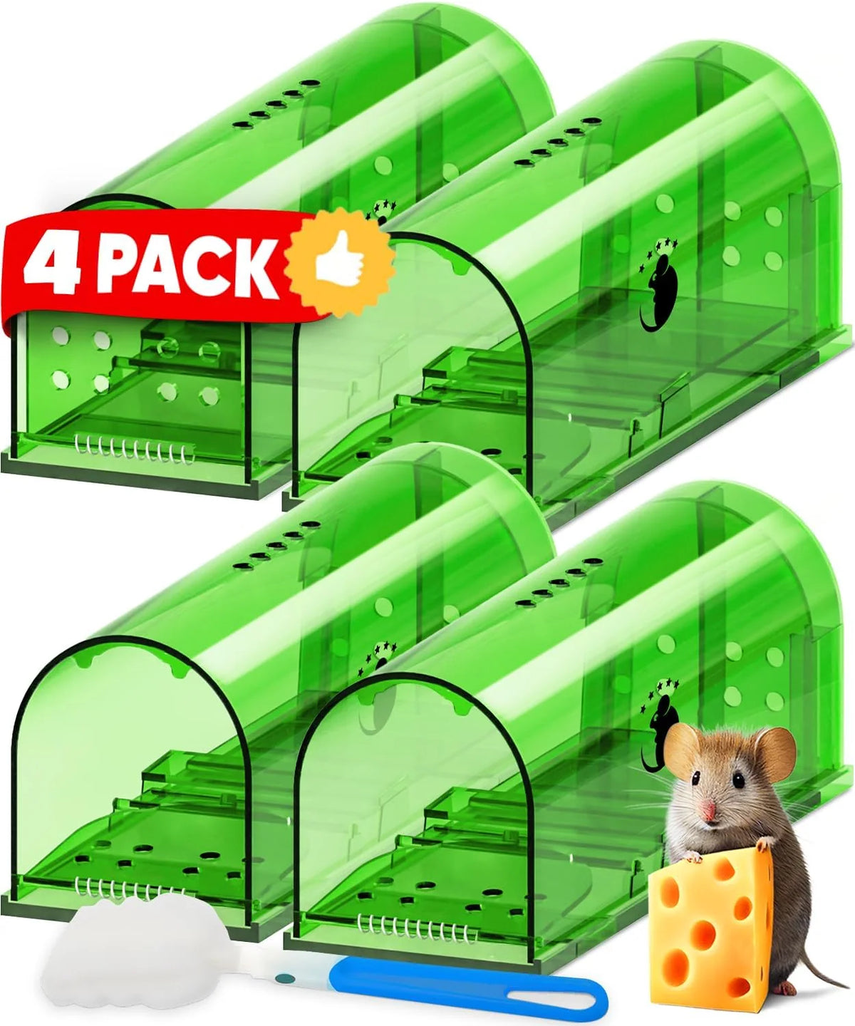 Mouse Trap Live Catch Reusable Transparent Set of 4