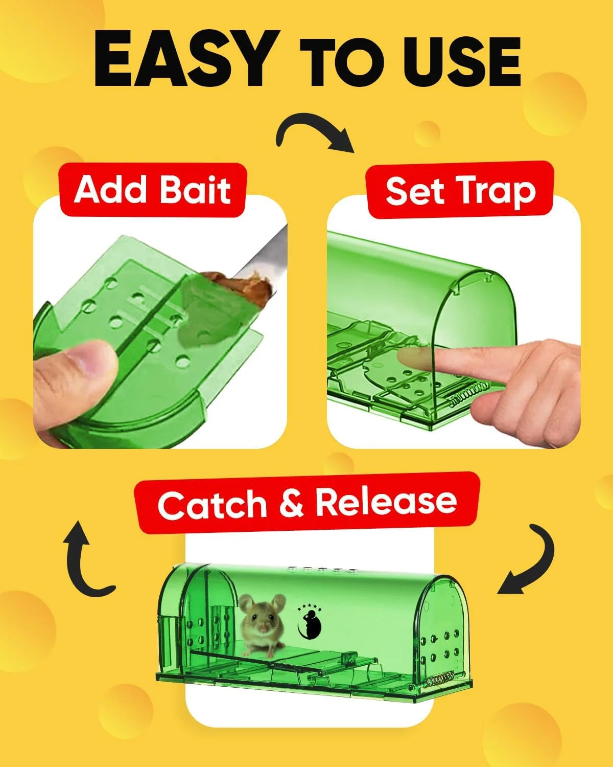 Mouse Trap Live Catch Reusable Transparent Set of 4