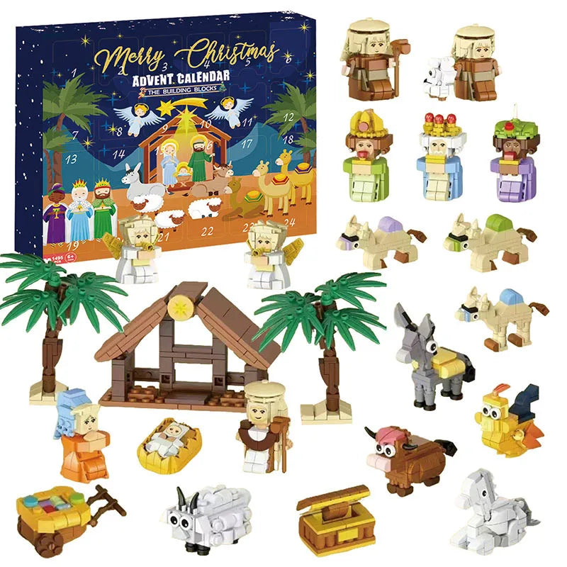 Nativity Advent Calendar 24 Handcrafted Figures Reusable Decoration