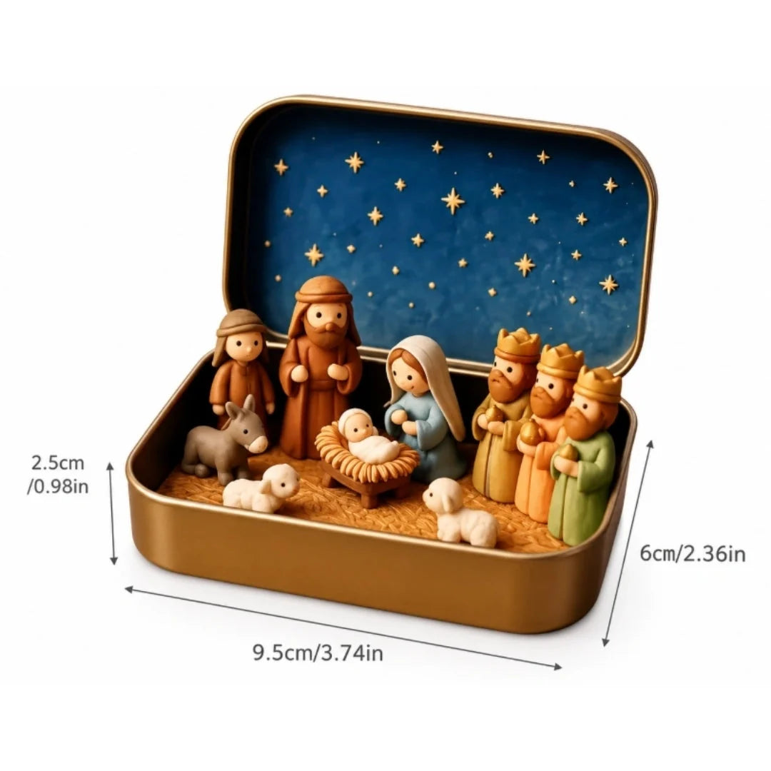 Nativity Scene Decoration Stainless Steel Storage Box
