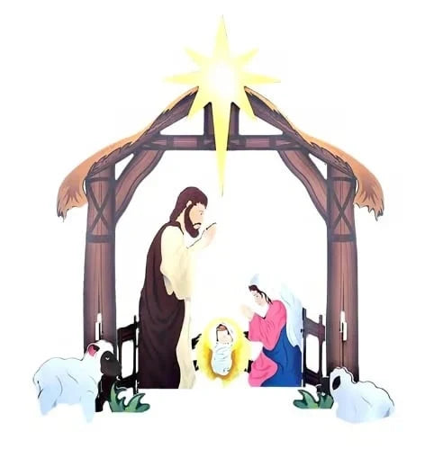 Nativity Set Weather-Resistant Outdoor Display Ground Stakes