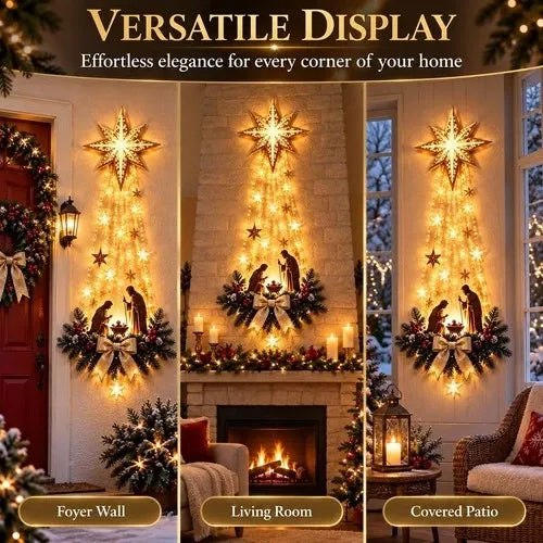 Nativity Wall Hanging Battery-Powered Warm LED Lights