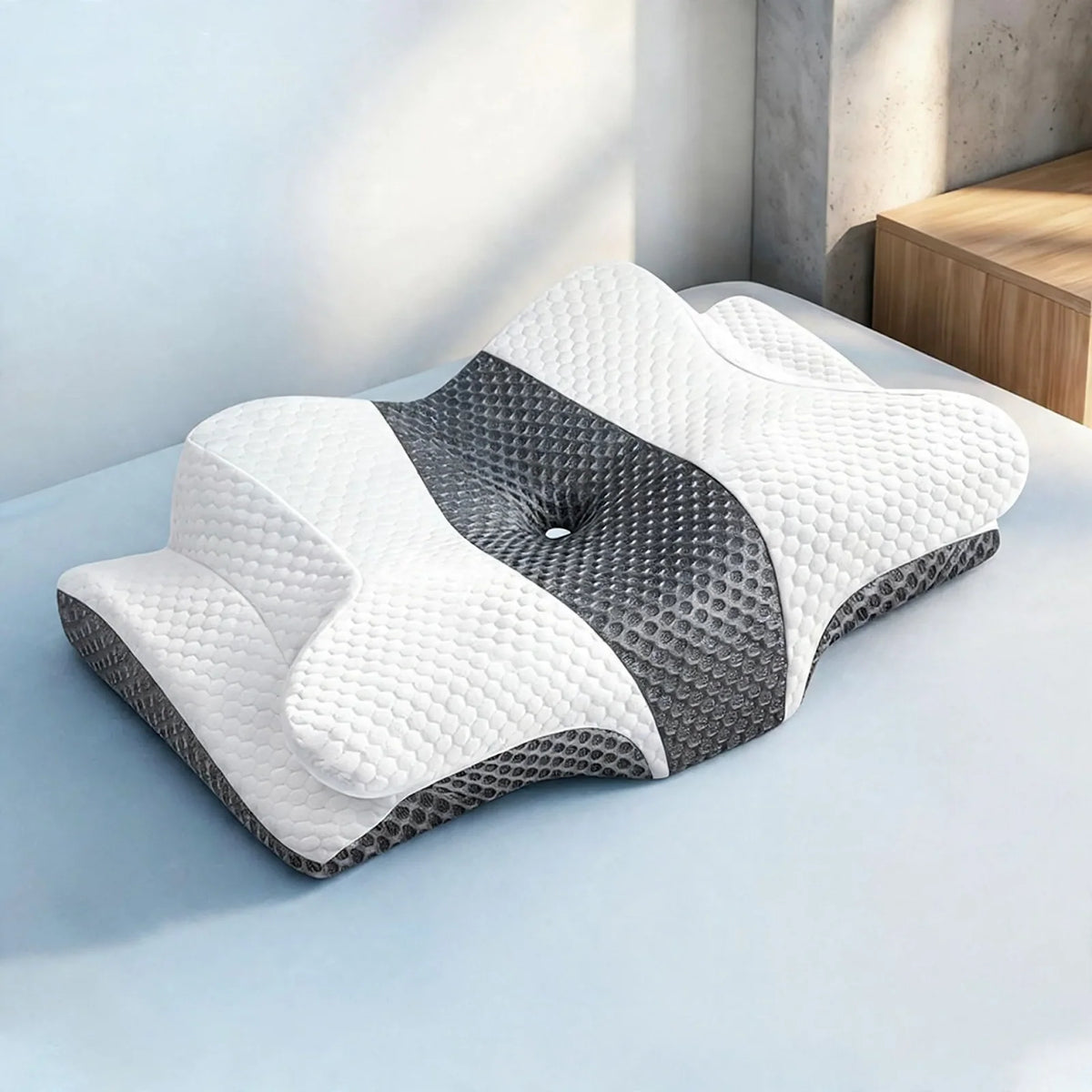 Neck Support Pillow Butterfly Contour Memory Foam Medium Support
