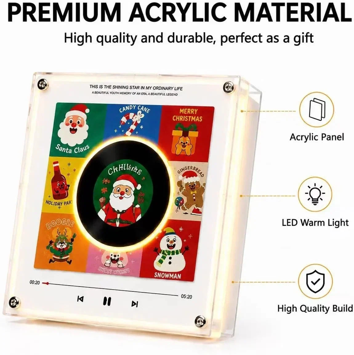 Night Light Rotating Vinyl Disc NFC Activated Magnetic Mount