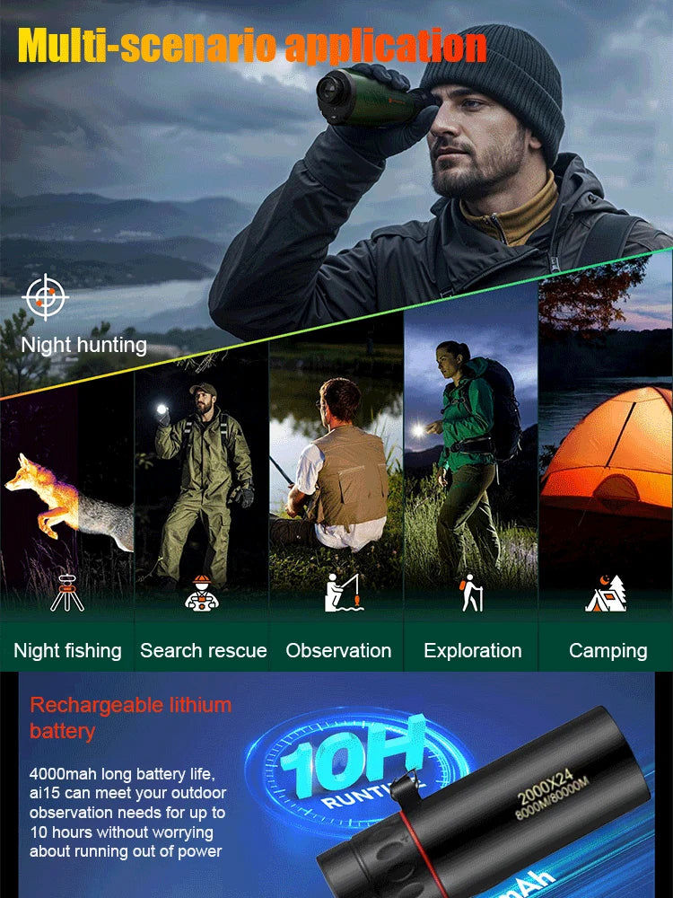 Night Vision Device HD Display 9x Magnification 10-Hour Battery
