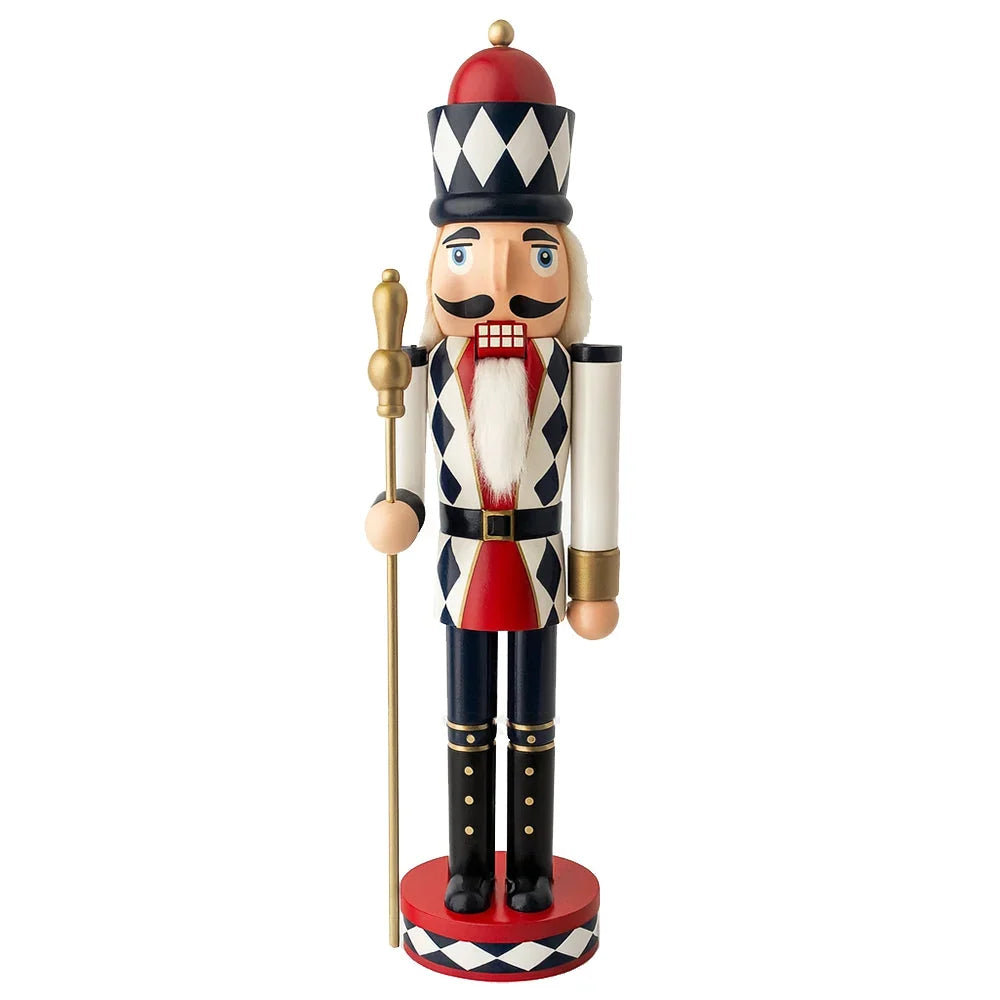 Nutcracker Figure Hand-Painted Wood 11.8 Inch Holiday Decor