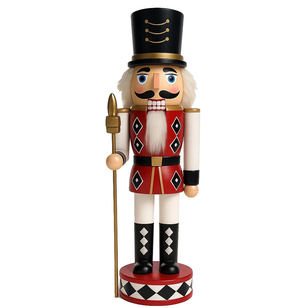 Nutcracker Figure Hand-Painted Wood 11.8 Inch Holiday Decor