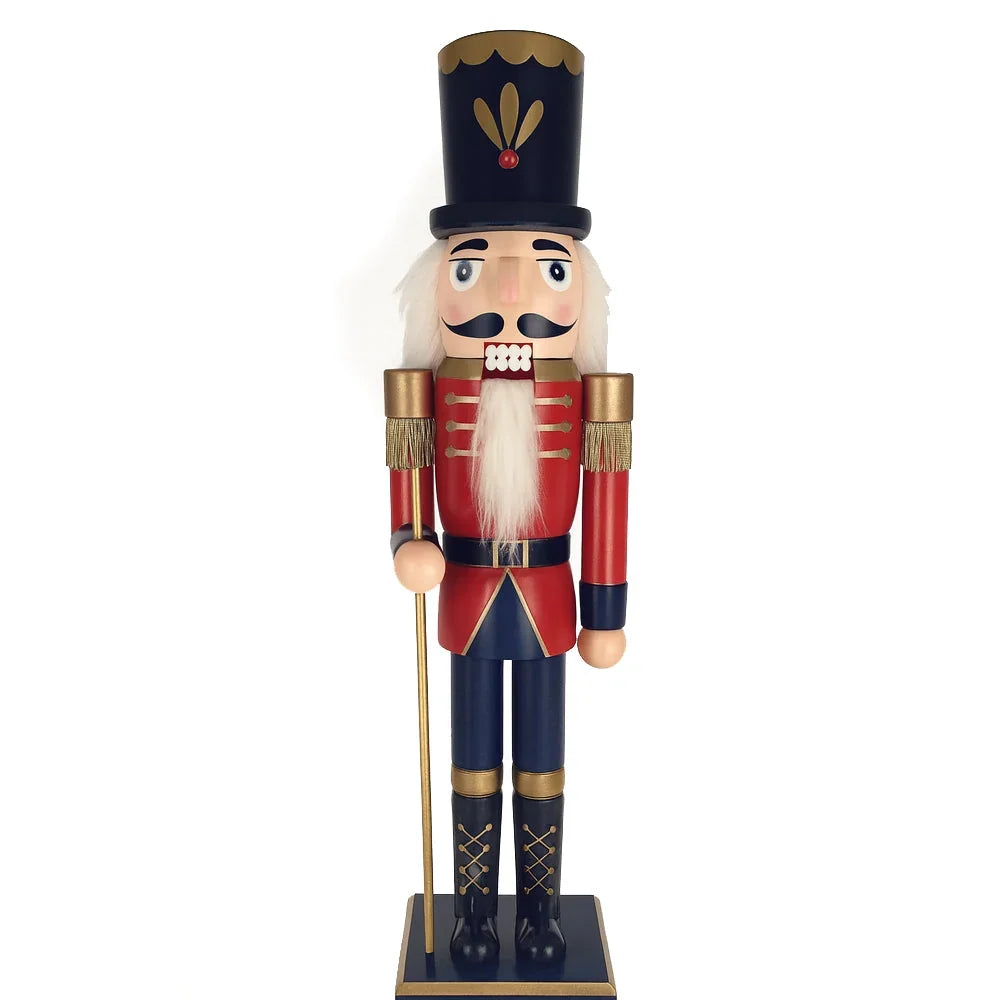 Nutcracker Figure Hand-Painted Wood 11.8 Inch Holiday Decor