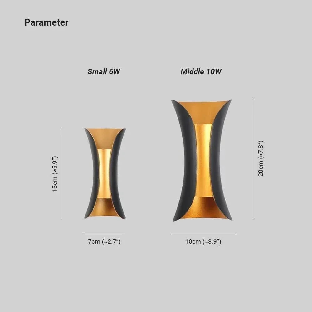 Outdoor LED Wall Light Curved IP65 Weatherproof