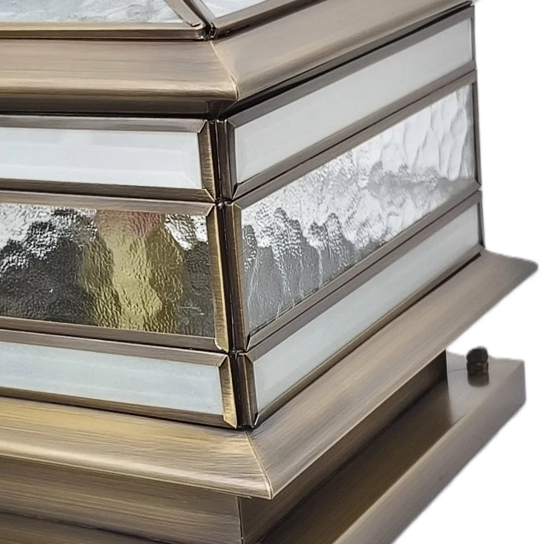Outdoor Post Light Brass Clear Glass IP54