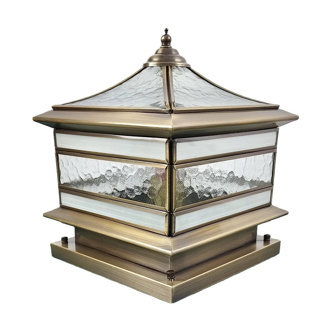 Outdoor Post Light Brass Clear Glass IP54