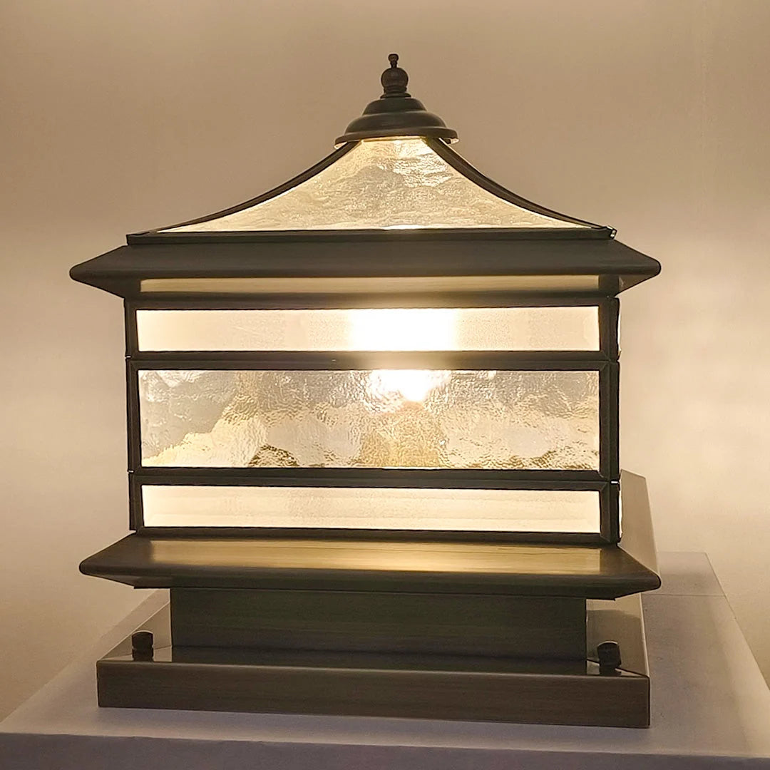 Outdoor Post Light Brass Clear Glass IP54