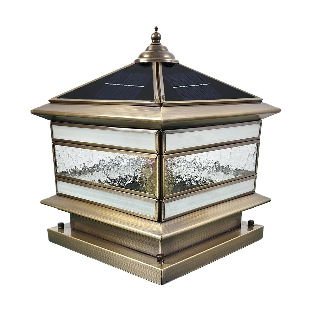 Outdoor Post Light Brass Clear Glass IP54