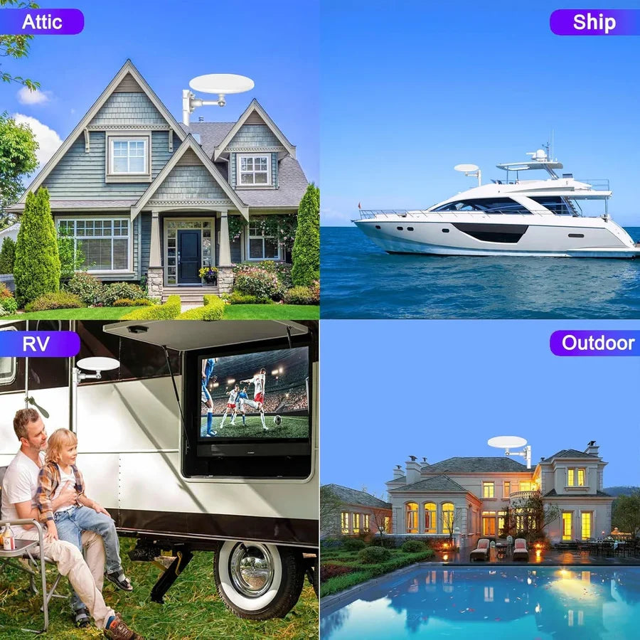 Outdoor TV Antenna Omnidirectional Signal Amplifier 40-Foot Cable