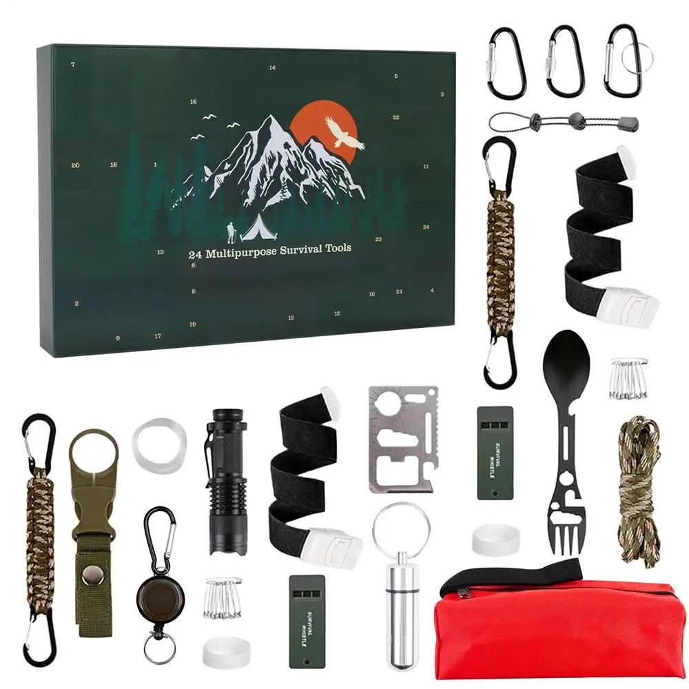Outdoor Tool Advent Calendar 24-Piece Lightweight Portable Set