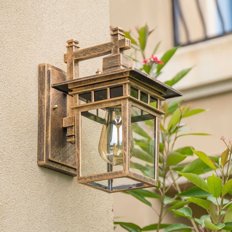 Outdoor Wall Light Adjustable Head IP44 Aluminum & Glass
