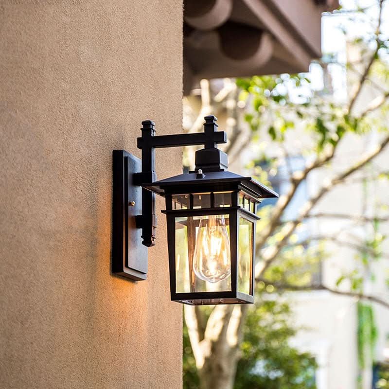 Outdoor Wall Light Adjustable Head IP44 Aluminum & Glass