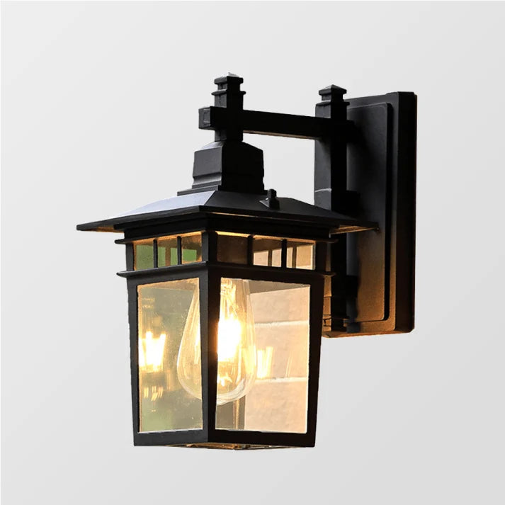 Outdoor Wall Light Adjustable Head IP44 Aluminum & Glass