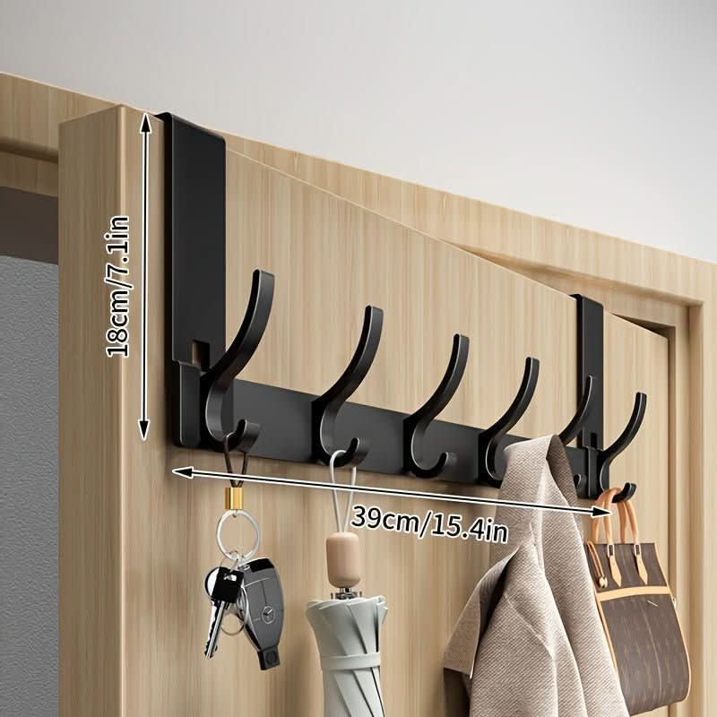 Over Door Hook Rack Aluminum No-Drill Installation