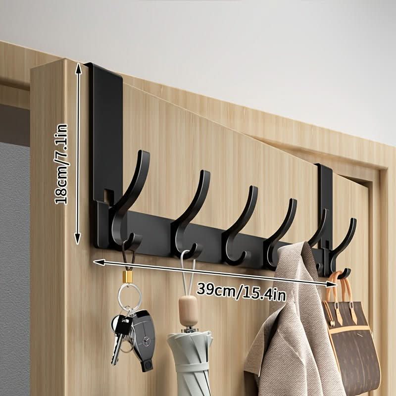 Over Door Hook Rack Aluminum No-Drill Installation
