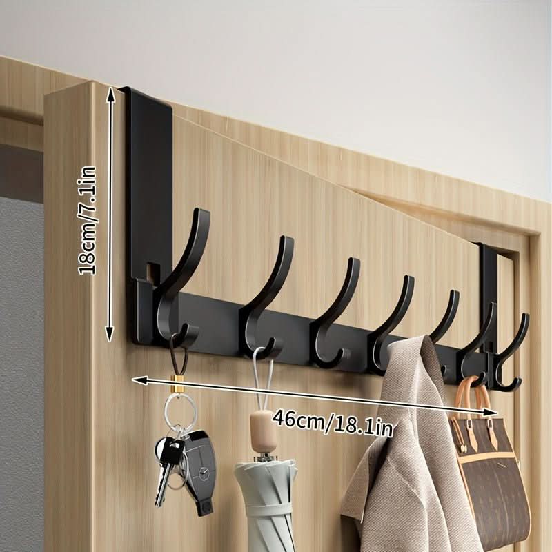 Over Door Hook Rack Aluminum No-Drill Installation