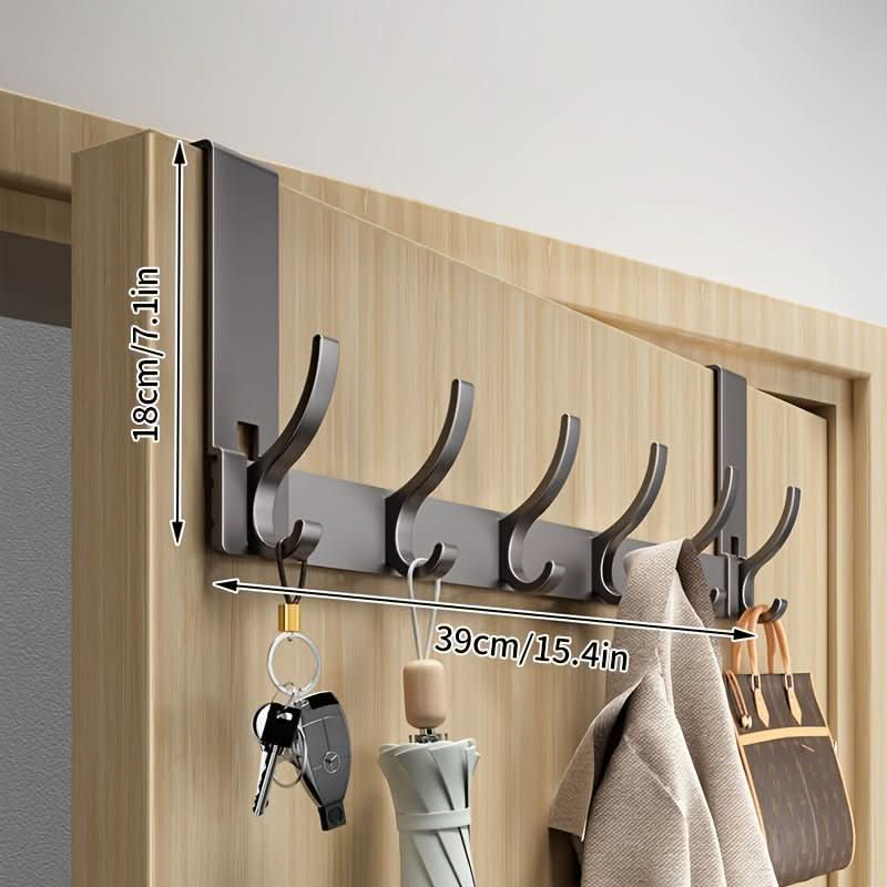 Over Door Hook Rack Aluminum No-Drill Installation