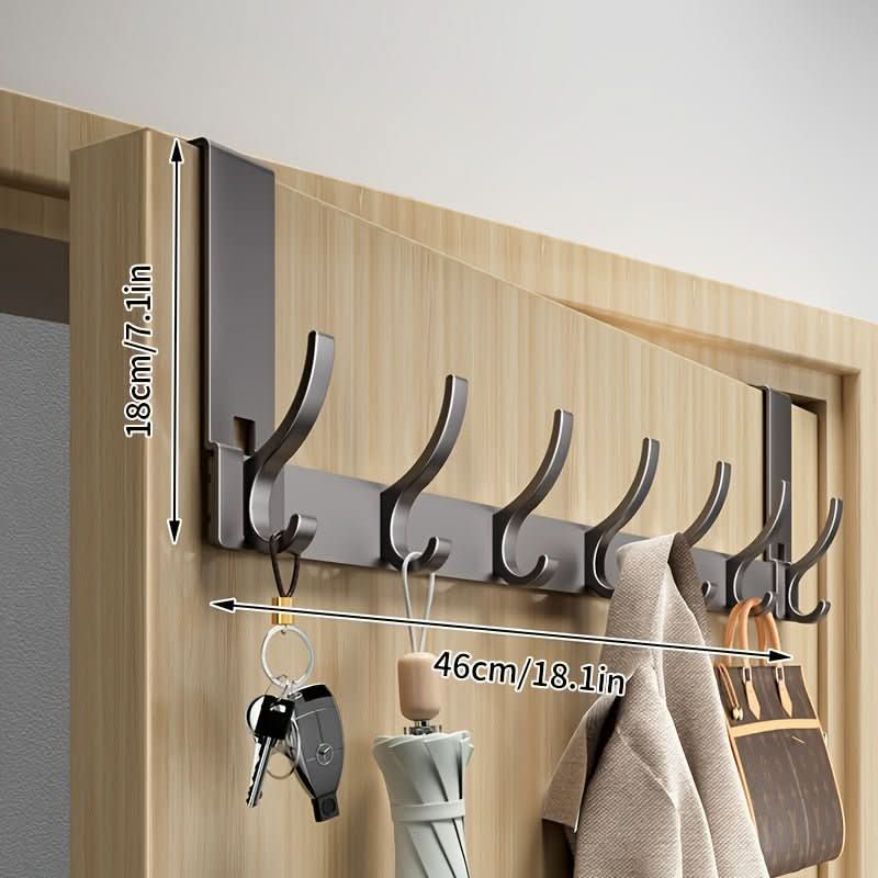 Over Door Hook Rack Aluminum No-Drill Installation