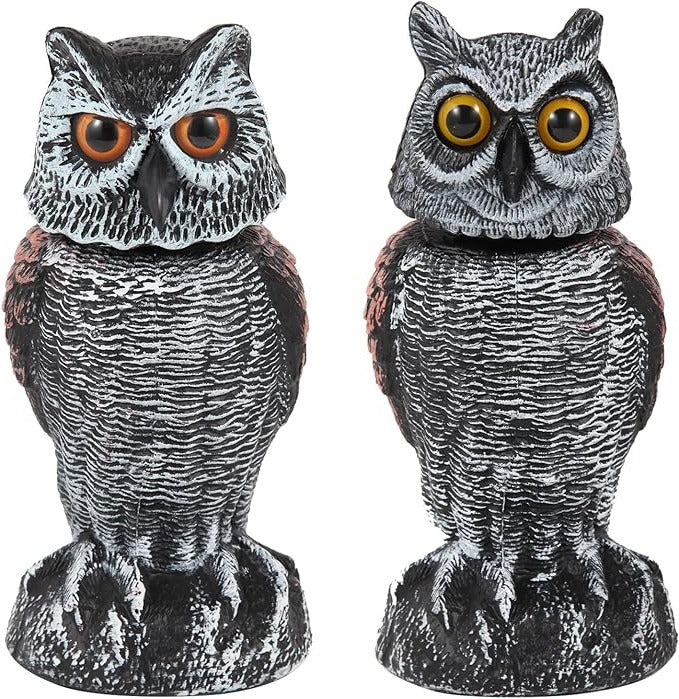 Owl Decoy Wind-Powered 360° Rotating Head 2-Pack