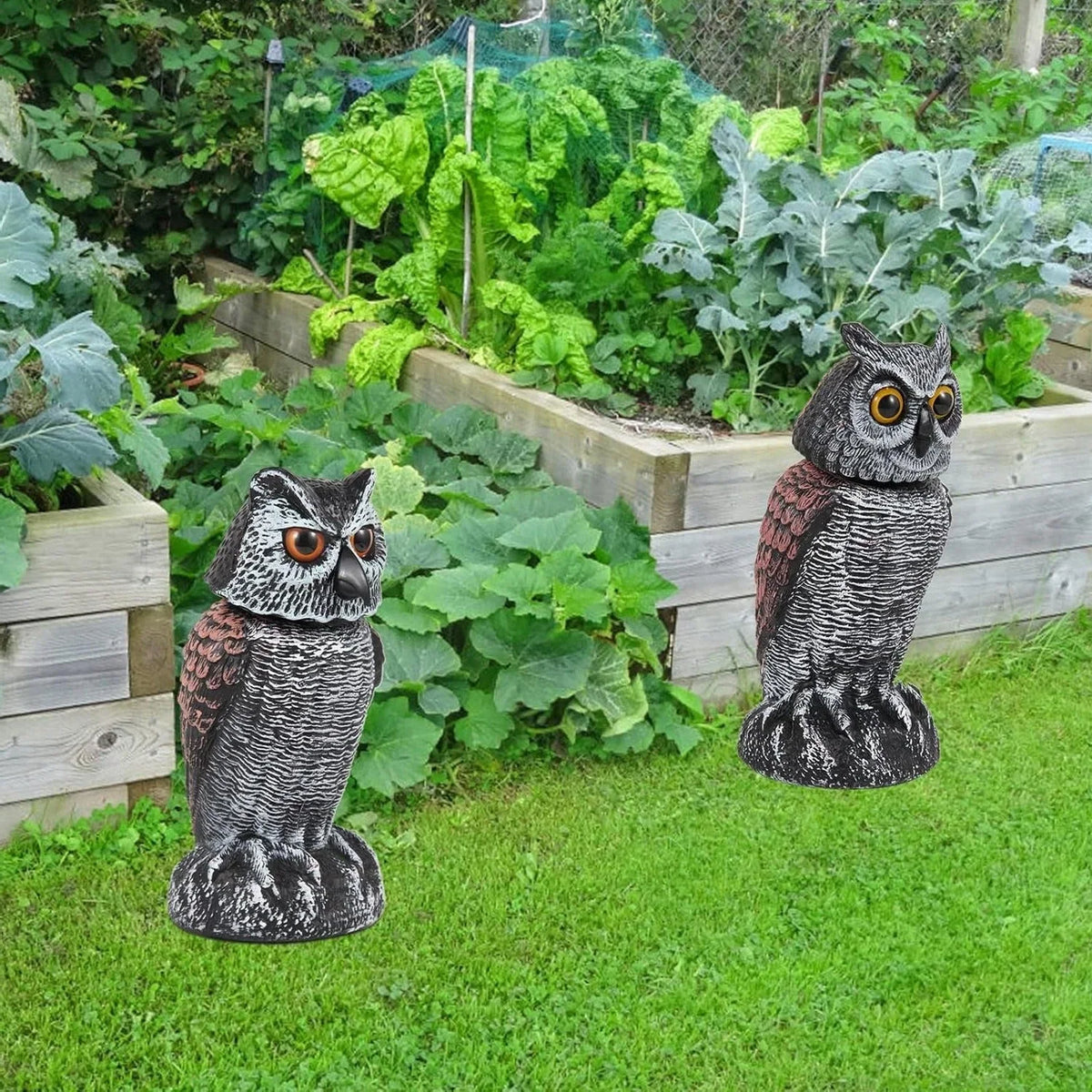 Owl Decoy Wind-Powered 360° Rotating Head 2-Pack