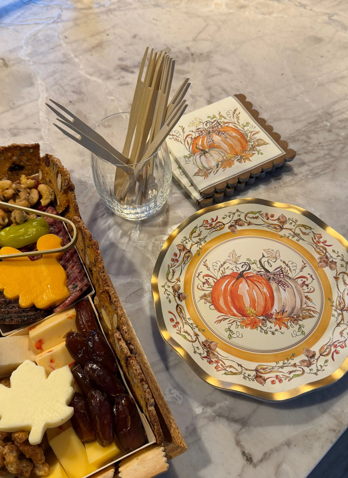 Paper Plates Heavy-Duty Thanksgiving Turkey & Gourd Design