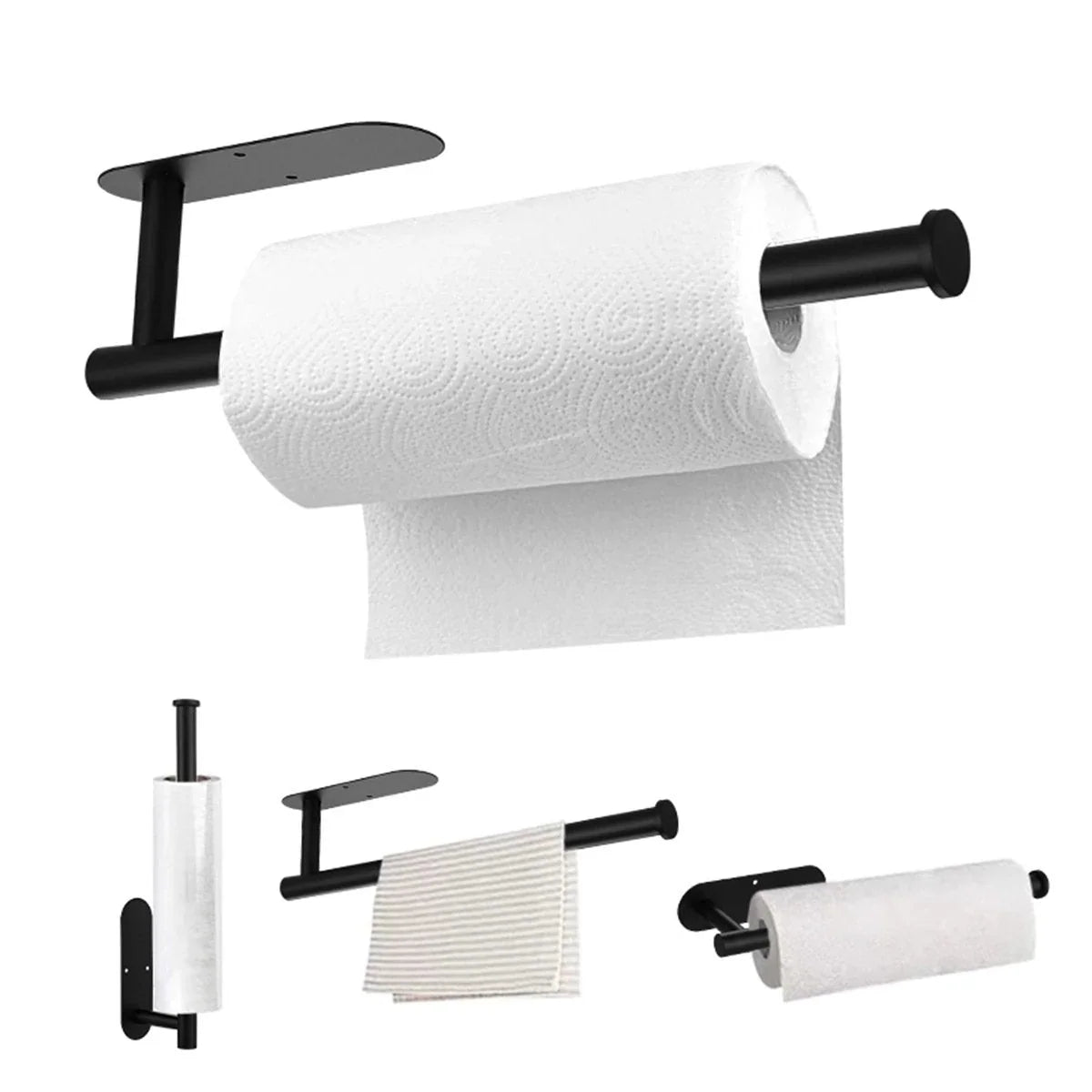 Paper Towel Holder Set Stainless Steel Wall-Mounted Set of 2