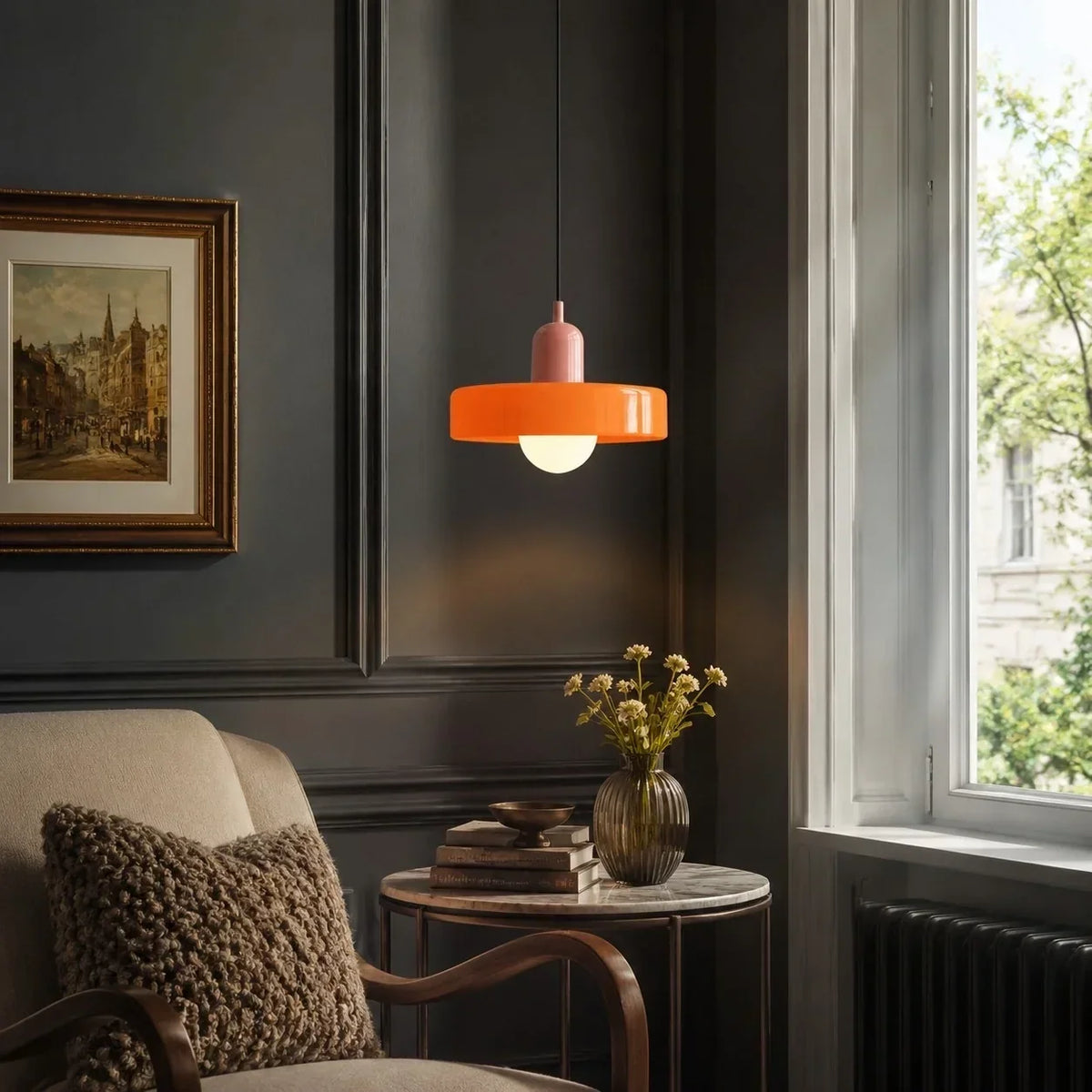 Pendant Light Spherical Glass Shade Soft Diffused Light