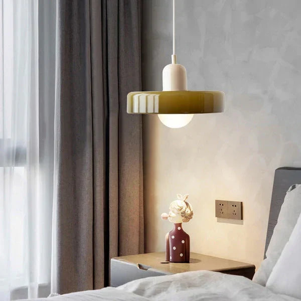 Pendant Light Stained Glass Geometric Shade Adjustable Hanging Length