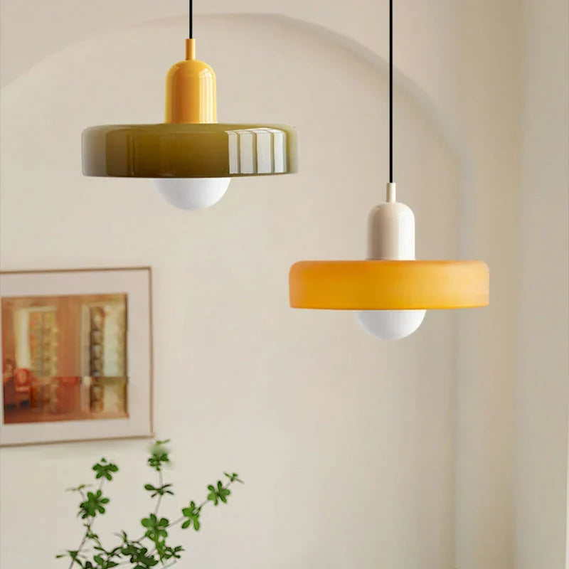Pendant Light Stained Glass Geometric Shade Adjustable Hanging Length