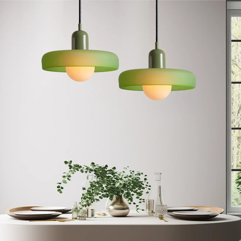 Pendant Light Stained Glass Geometric Shade Adjustable Hanging Length