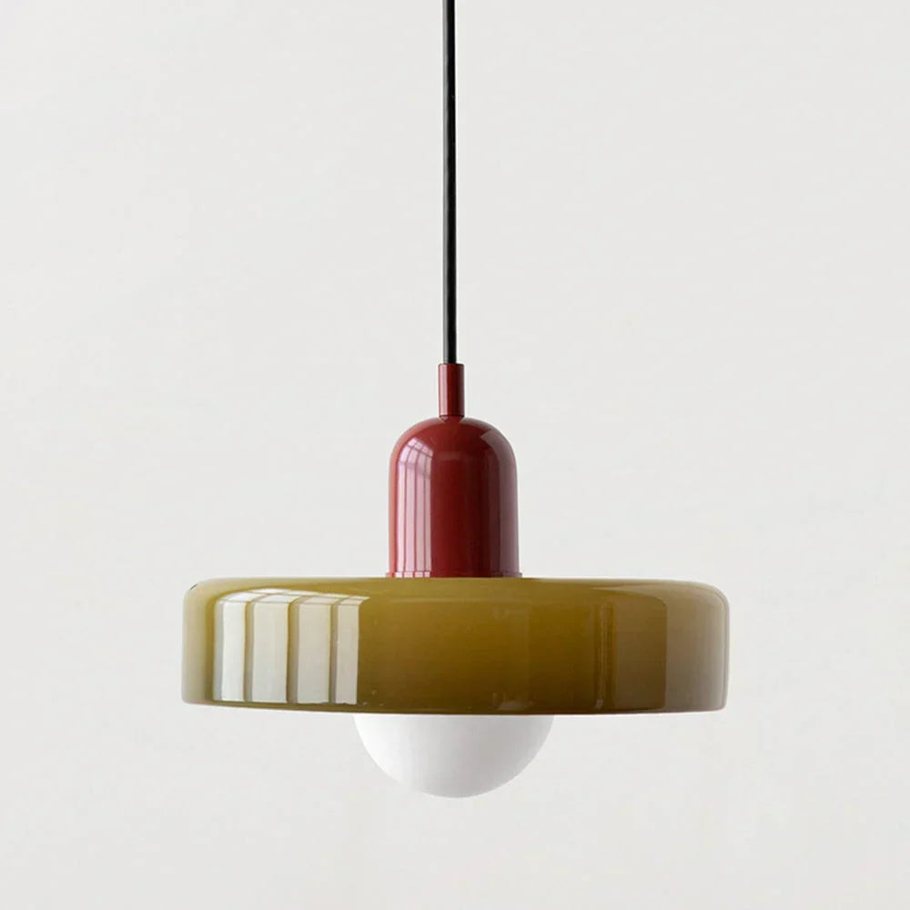 Pendant Light Stained Glass Geometric Shade Adjustable Hanging Length