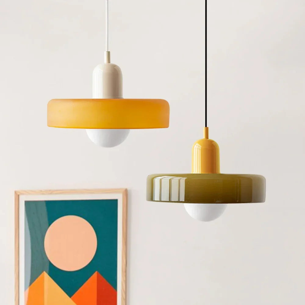 Pendant Light Stained Glass Geometric Shade Adjustable Hanging Length