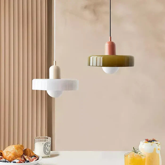 Pendant Light Stained Glass Geometric Shade Adjustable Hanging Length