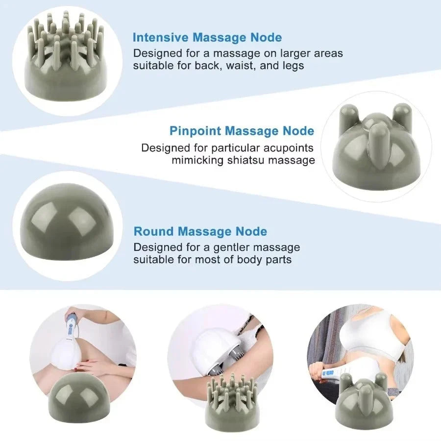 Percussion Massager Dual Vibration Heads Adjustable Speed Angled Handle