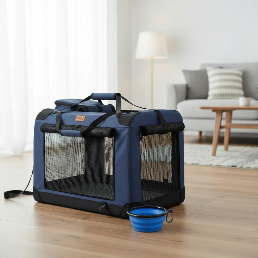 Pet Carrier Foldable Breathable Mesh Removable Padded Interior