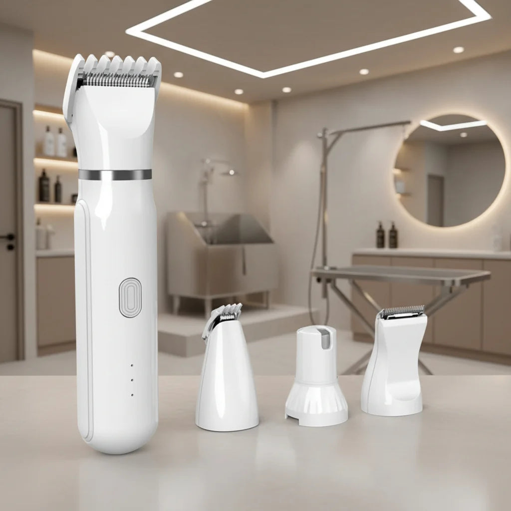 Pet Grooming Trimmer 4-in-1 Quiet Cordless USB Rechargeable