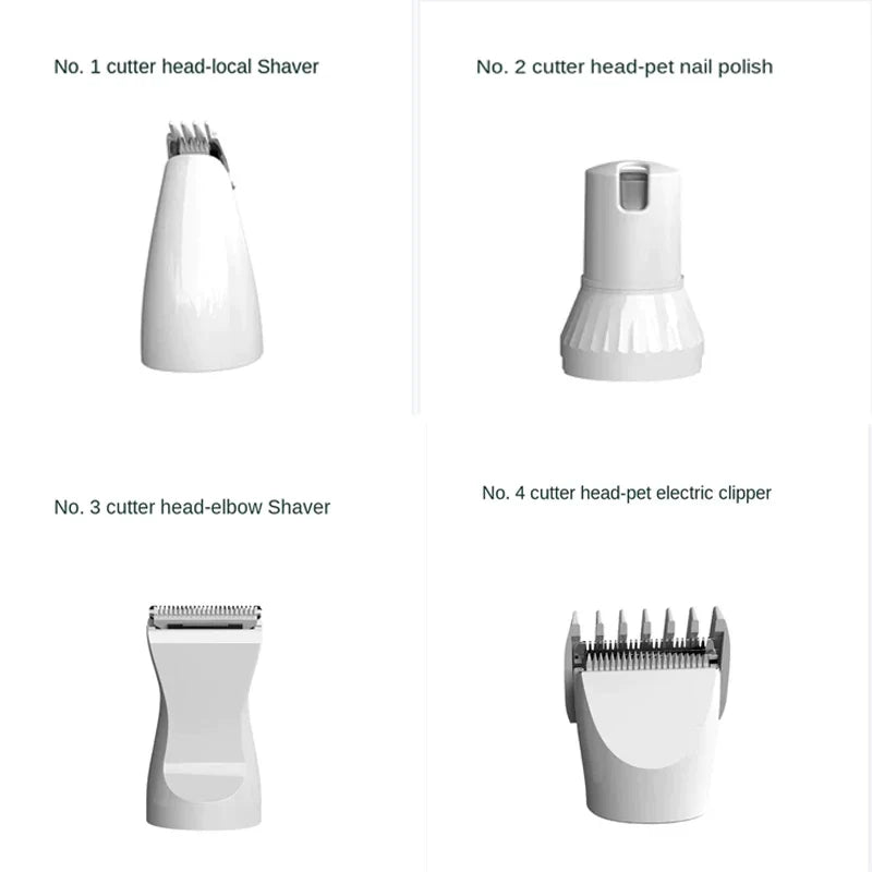 Pet Grooming Trimmer 4-in-1 Quiet Cordless USB Rechargeable