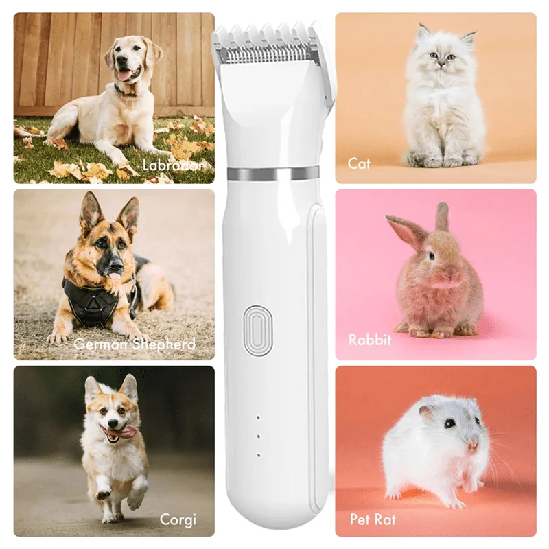 Pet Grooming Trimmer 4-in-1 Quiet Cordless USB Rechargeable