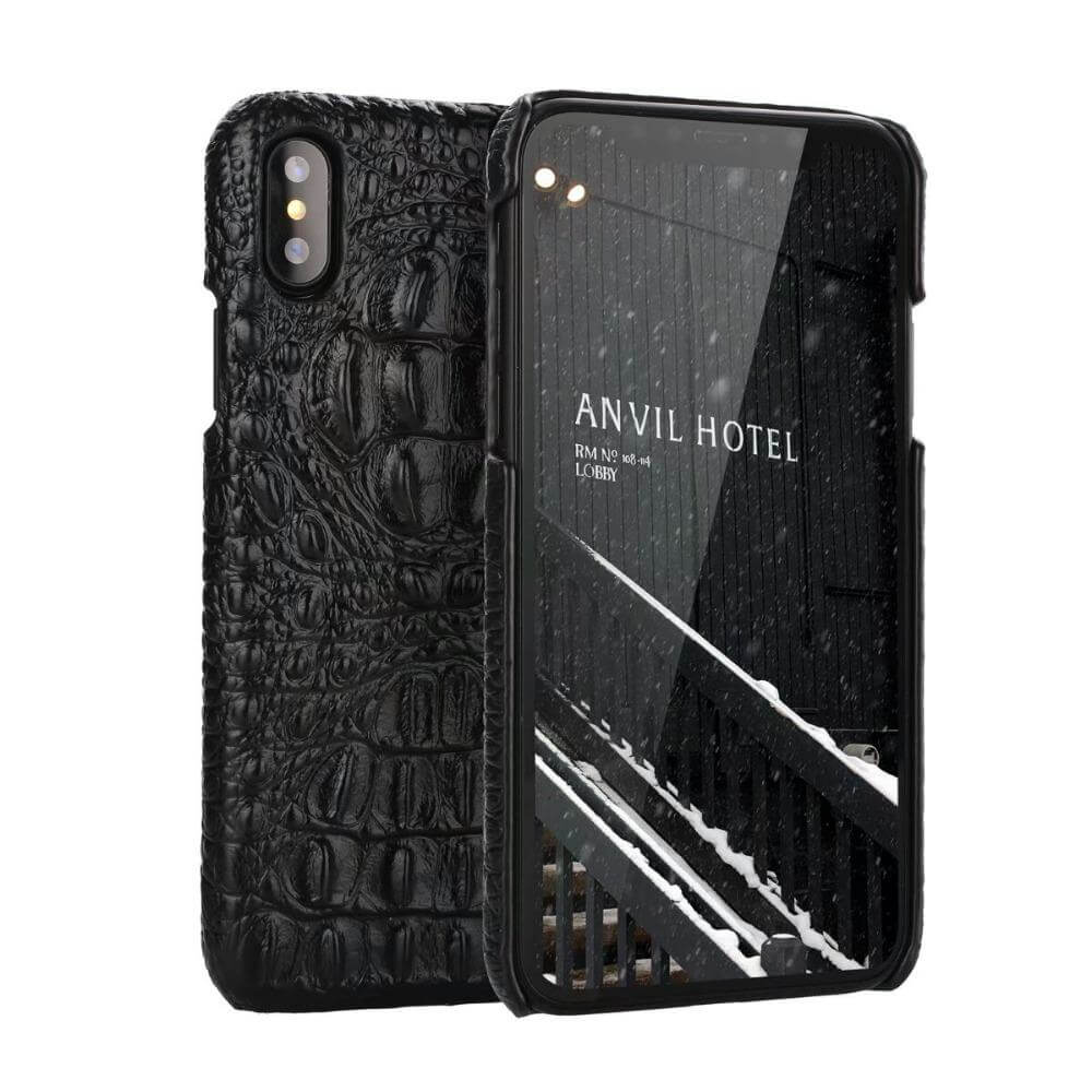 Phone Case Leather 3D Crocodile Finish for iPhone X/8/7 Models