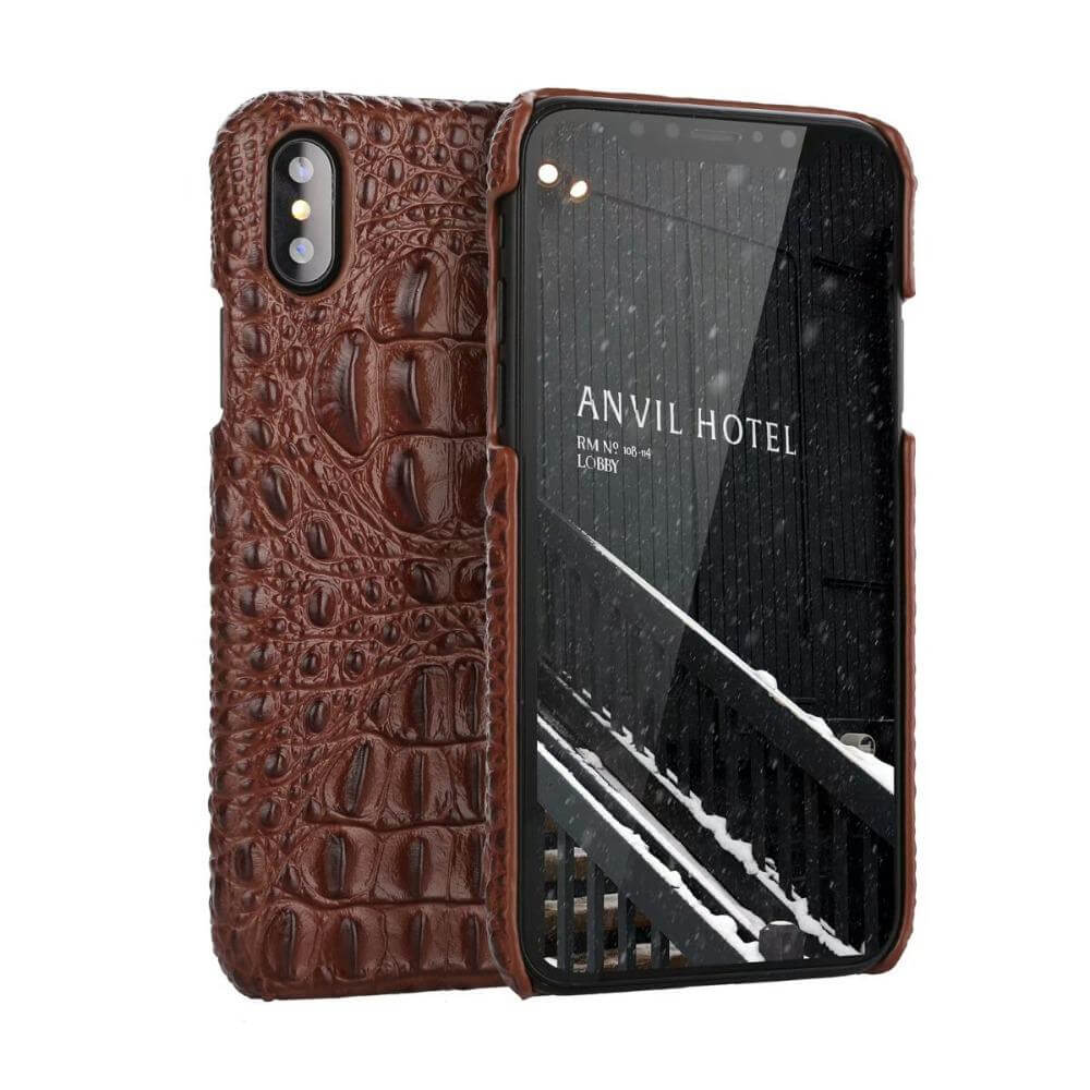 Phone Case Leather 3D Crocodile Finish for iPhone X/8/7 Models